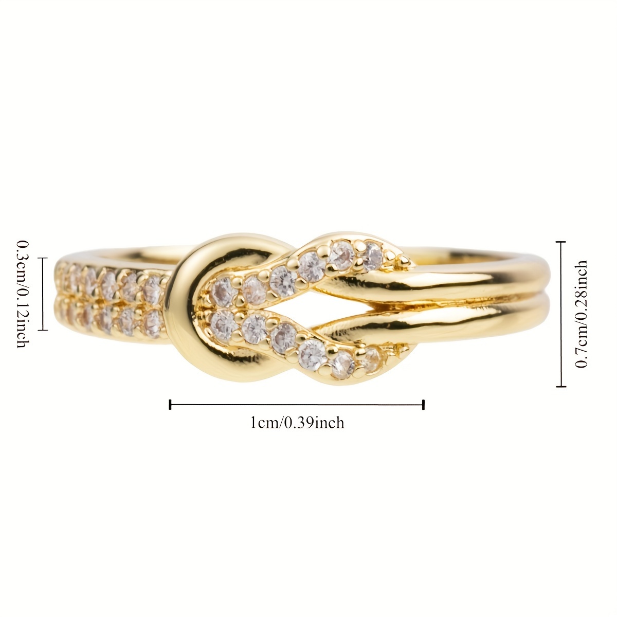 Copper Wedding Band Ring with CZ Stone - Elegant Jewelry